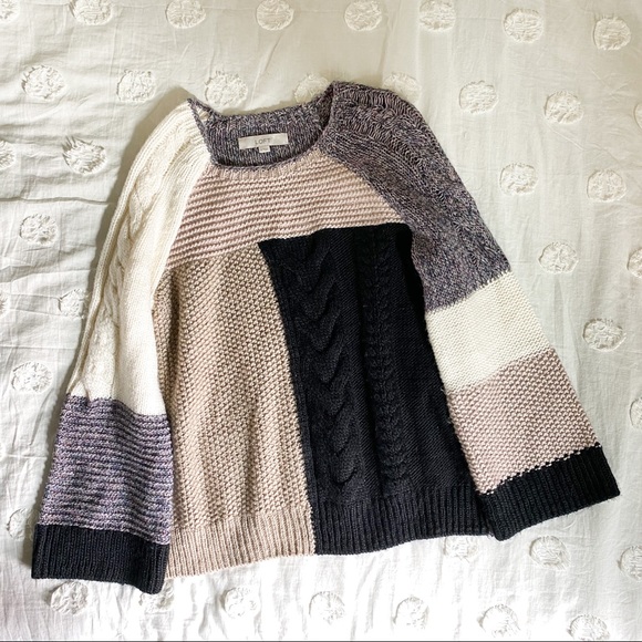 LOFT Sweaters - LOFT color block bell sleeve sweater